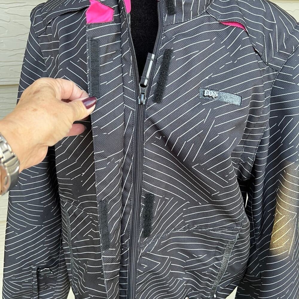FOX jacket. Racing moto MX. Black with white stripe. Women's size XL